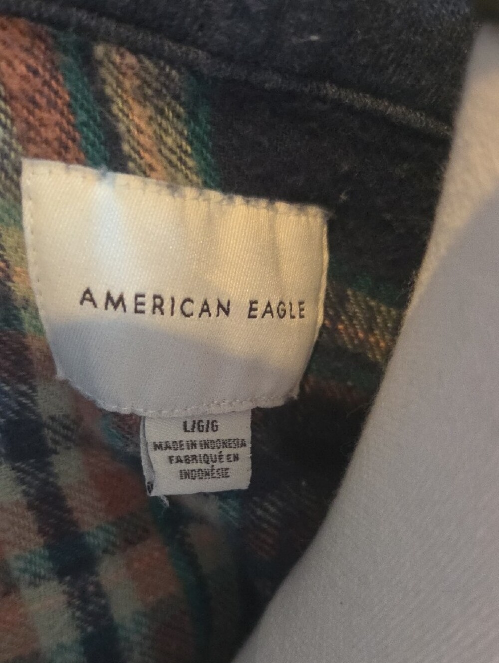 American Eagle Outfitters Hoodied Plaid Button Down- Large - Picture 2 of 4